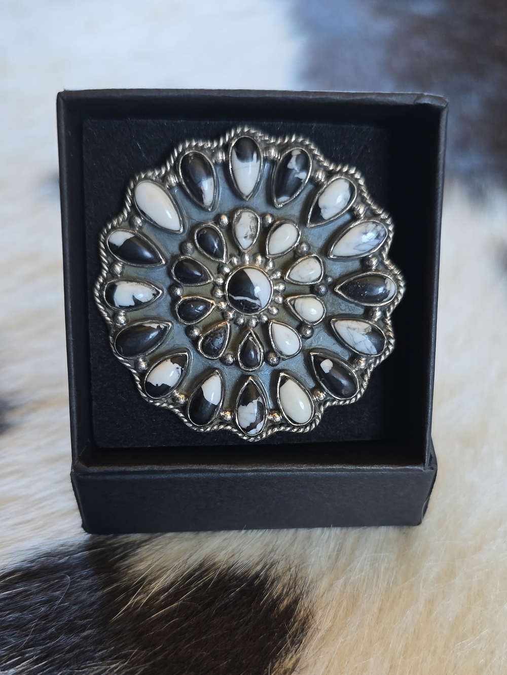 White Buffalo Cluster Ring
